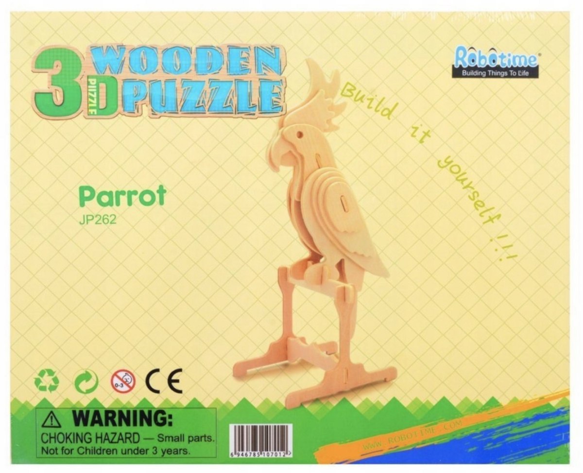 puzzle-3D-papuga-robotime