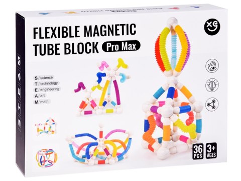 Klocki Elastyczne Magnetyczne Rurki do budowania Tube Block 36 elem ZA5813