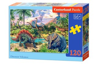 Puzzle 120 el. Dinosaur Volcanos - dinozaury