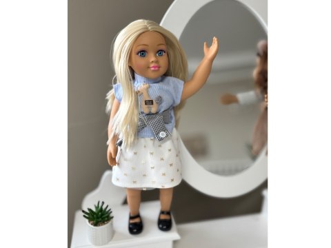 Elegancka Lalka 48 cm z długimi blond włosami - urocza stylizacja ZA5843