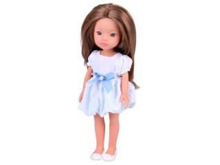 Lovely Girl Lalka szatynka z długimi włosami w białej sukience 33cm ZA5850