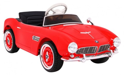 Autko BMW 507 Retro elektryczne dla dzieci Czerwony Roadster