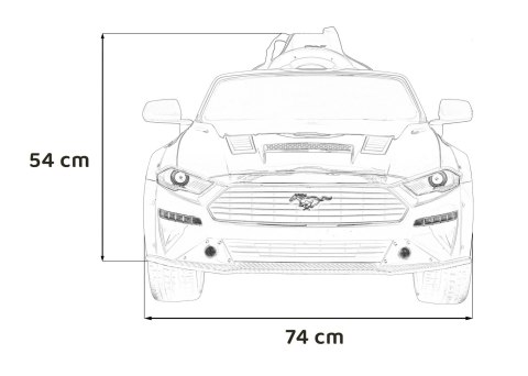 Autko Ford Mustang GT na akumulator dla dzieci Czerwony