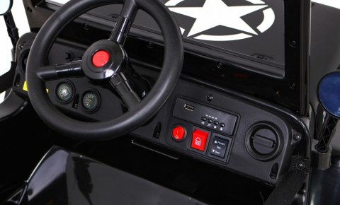 Autko Wojskowe Retro dla dzieci Czarny + Napęd 4x4