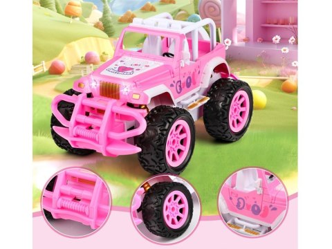 Autko dla lalki Różowy Samochód Terenowy z pilotem dla dziewczynek ZA5909