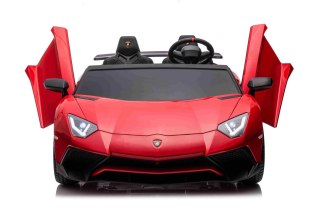Auto Lamborghini Aventador SV na akumulator dla 2 dzieci Czerwony + Pilot 2,4 GHz + Pianka EVA + Audio LED