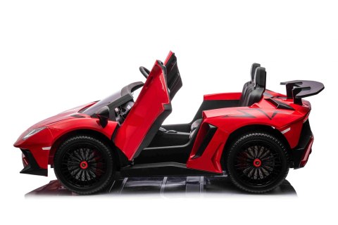 Auto Lamborghini Aventador SV na akumulator dla 2 dzieci Czerwony + Pilot 2,4 GHz + Pianka EVA + Audio LED