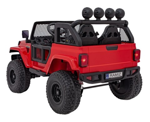 Auto terenowe OFF-ROAD 3.0 dla dzieci Czerwony + Pilot + Wolny Start + Pasy + Audio LED