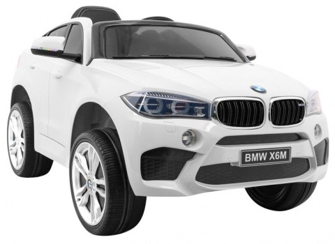 BMW X6M Elektryczne Autko dla dzieci, Biały SUV + Pilot