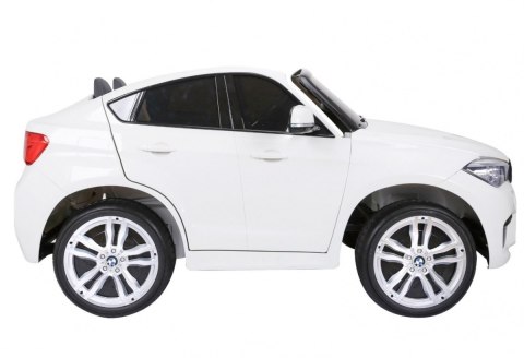 BMW X6M XXL dla 2 dzieci Biały SUV + Pilot + Ekoskóra