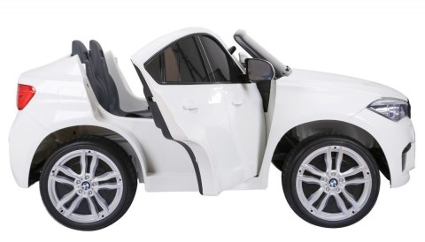 BMW X6M XXL dla 2 dzieci Biały SUV + Pilot + Ekoskóra