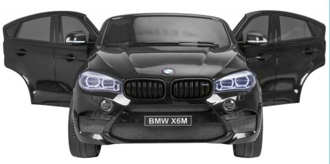 BMW X6M XXL dla 2 dzieci Lakier Czarny SUV + Pilot + Ekoskóra