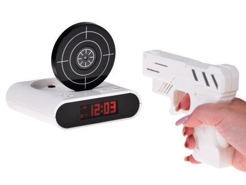 Budzik z pistoletem zegar z tarczą gra ZA2486 BI