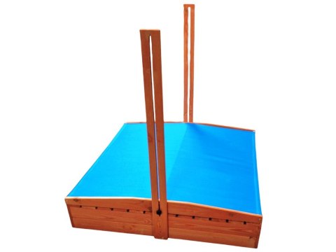 Drewniana piaskownica z daszkiem i ławeczkami zamykana 120x120 cm SP0837