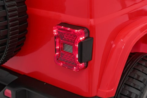 Jeep Wrangler Rubicon na akumulator dla dzieci Czerwony + Pilot + Radio MP3 LED + Koła EVA