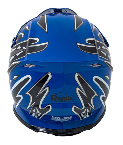 Kask Motocyklowy Enduro Niebieski S