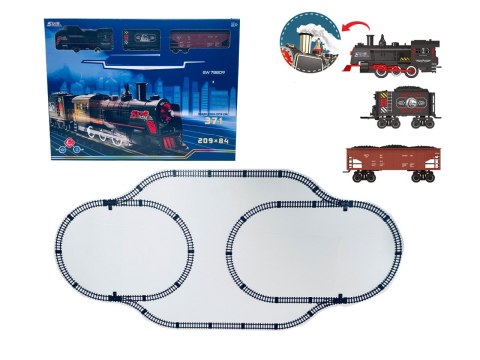 MEGA Kolejka Retro z Funkcją Dymu, Świateł i Dźwięku