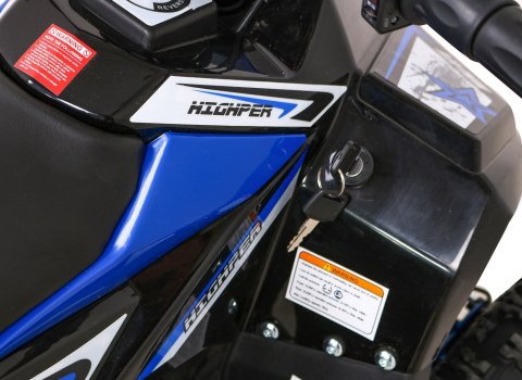 Quad HIPERFECT na akumulator Niebieski 35km/h + Silnik 1000W + Koła pompowane + Regulacja siedzenia