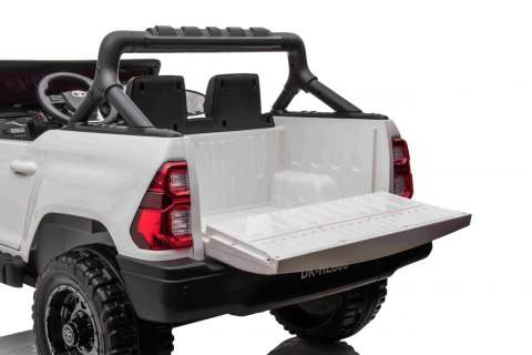 Toyota Hilux na akumulator dla dzieci Biały Pickup + Napęd 4x4 + Pilot + 2 bagażniki