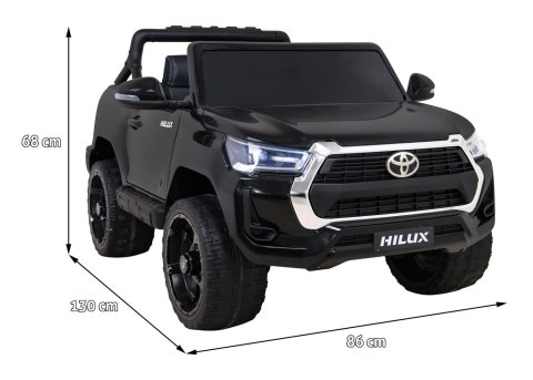 Toyota Hilux na akumulator dla dzieci Czarny Pickup + Napęd 4x4 + Pilot