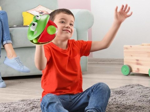 Zestaw sportowy - gra zręcznościowa Wyrzutnia ŻABA + 4 piłki ZA5604