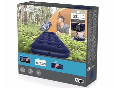 Bestway Materac kempingowy 1-os. 185x76cm - wbudowana pompka nożna 67223