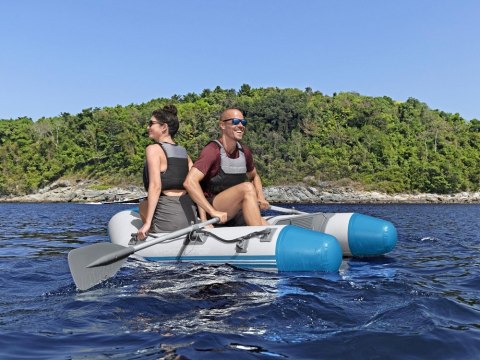 Bestway Dmuchany ponton CASPIAN 230x130x33cm - zestaw wiosła + pompka 65046