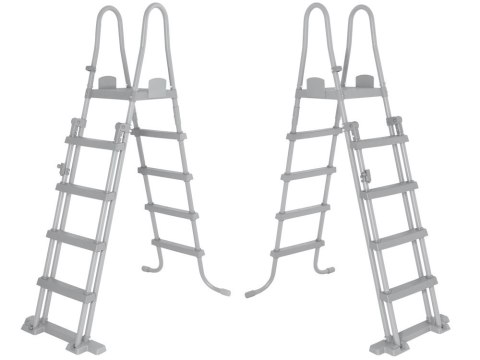 Bestway Drabinka do basenu 132cm - bezpieczna antypoślizgowa metalowa 58332