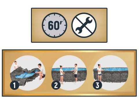 Bestway Basen stelażowy całoroczny 610x 132cm APX365 pompa drabinka 561KE