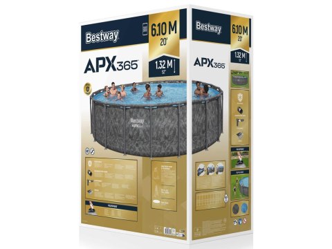 Bestway Basen stelażowy całoroczny 610x 132cm APX365 pompa drabinka 561KE