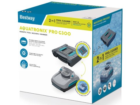 Bestway Bezprzewodowy odkurzacz basenowy AquaTronix ProG300 + skimmer 58942