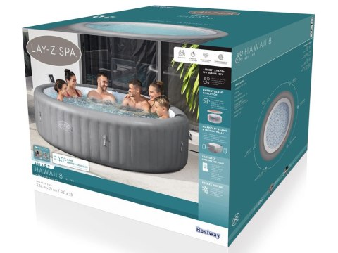 Bestway Lay-Z-Spa Hawaii AirJet 8 hydromasaż 6-8os WiFi aplikacja 6001J