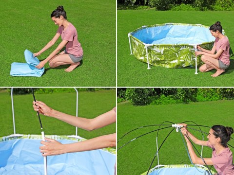 Bestway basen stelażowy z daszkiem 244x51 cm 56432