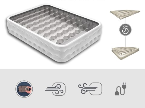 Bestway Samopompujący materac kempingowy 2-os. 300kg QUEEN 203x152cm 6716P