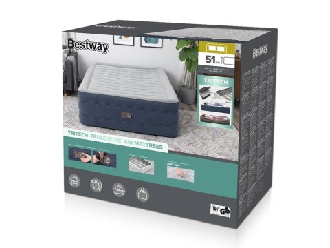 Bestway Samopompujący materac kempingowy 2-os. 300kg QUEEN 203x152cm 6716P