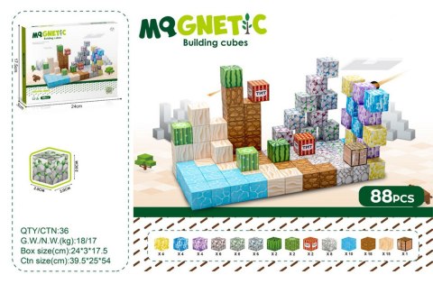 Zestaw Kostek, Klocków Magnetycznych 88el.