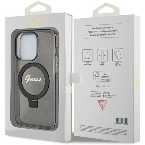 GUESS futerał do IPHONE 15 Pro Max kompatybilny z MagSafe GUHMP15XHRSGSK do iPhone 15 Pro Max (Kompatybilny z Magsafe / Glitter