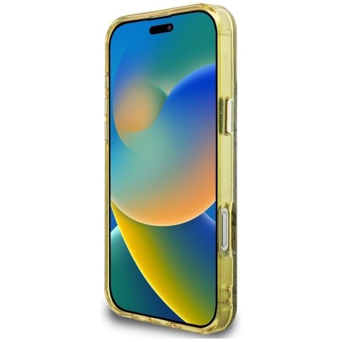 GUESS futerał do IPHONE 16 Pro kompatybilny z MagSafe GUHMP16LHG4PRTGW (IML Metal Glitter 4G Circle Triangle) brązowy