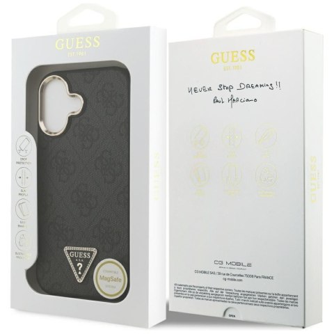GUESS futerał do IPHONE 17 kompatybilny z MagSafe GUHMP17SP4GTDGMK (4G PU W/ Triangle Logo) złoto czarny