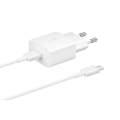 SAMSUNG oryginalna ładowarka sieciowa Typ C + kabel Typ C do Typ C PD 3A 15W EP-T1510XWEGEU biała blister