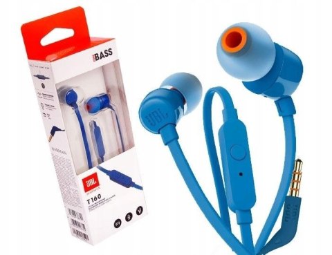 Słuchawki przewodowe douszne JBL T160BL niebieskie