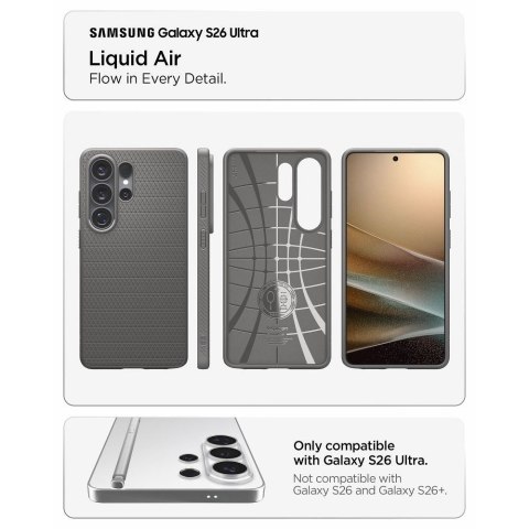 SPIGEN futerał LIQUID AIR do SAMSUNG S26 Ultra marble grey