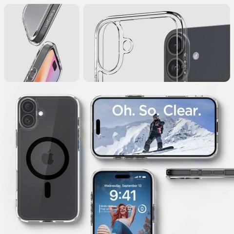 SPIGEN futerał ULTRA HYBRID MAG kompatybilny z MagSafe do IPHONE 16 Plus black