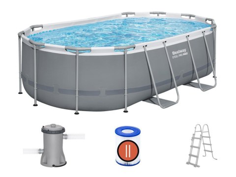 Basen stelażowy 427x250x100cm Bestway 8w1 pompa drabinka 56620