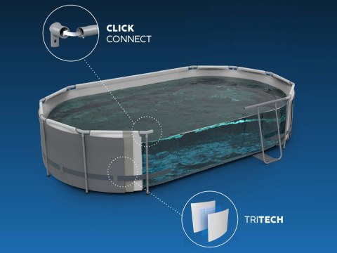 Basen stelażowy 427x250x100cm Bestway 8w1 pompa drabinka 56620