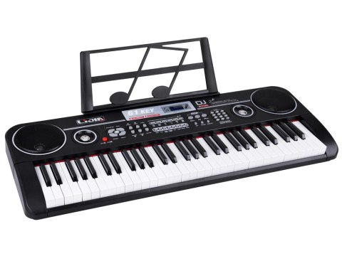 Keyboard 61 Klawiszy Podświetlane Stojak Mikrofon Organy Edukacyjne IN0187