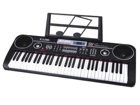 Keyboard 61 Klawiszy Podświetlane Stojak Mikrofon Organy Edukacyjne IN0187