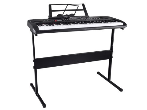 Keyboard 61 Klawiszy Podświetlane Stojak Mikrofon Organy Edukacyjne IN0187