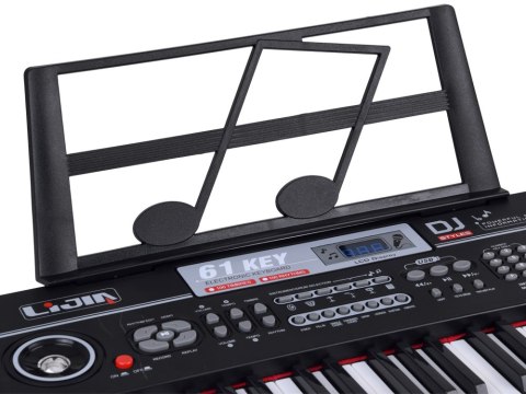 Keyboard 61 Klawiszy Podświetlane Stojak Mikrofon Organy Edukacyjne IN0187