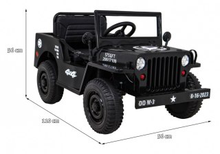Autko Wojskowe Retro dla dzieci Czarny + Napęd 4x4